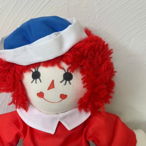 Handmade Raggedy Andy Blue White Red Classic Vintage 15" top of head to toe - Picture 2 of 4
